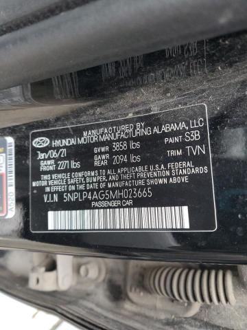 5NPLP4AG5MH023665 - 2021 HYUNDAI ELANTRA LIMITED BLACK photo 12