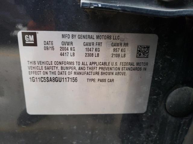 1G11C5SA8GU117156 - 2016 CHEVROLET MALIBU LIM LT 灰色 照片 12