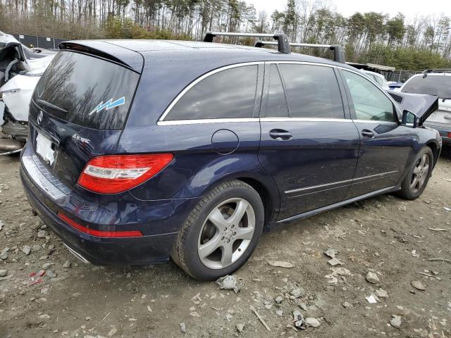 4JGCB5HE7CA148306 - 2012 MERCEDES-BENZ R 350 4MATIC BLUE photo 3