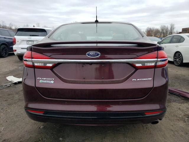 3FA6P0SU3HR231305 - 2017 FORD FUSION TITANIUM PHEV BURGUNDY photo 6