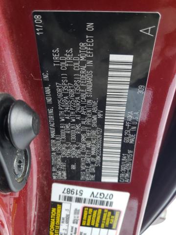 5TDBK22C99S026127 - 2009 TOYOTA SIENNA XLE RED photo 13