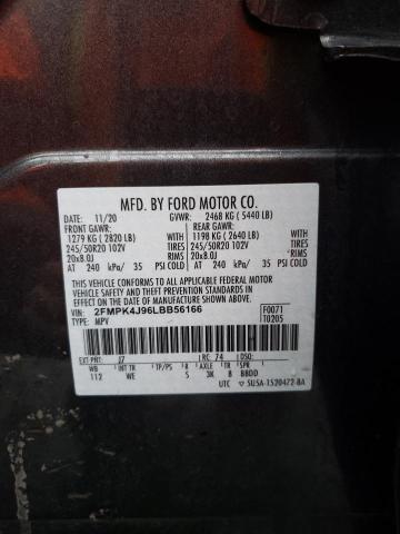 2FMPK4J96LBB56166 - 2020 FORD EDGE ST SEL GRAY photo 14