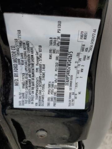 1FAHP34N57W342675 - 2007 FORD FOCUS ZX4 BLACK photo 12