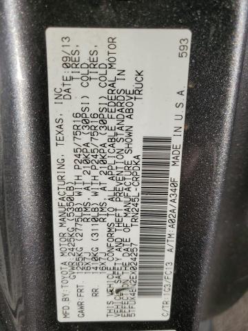 5TFUX4EN2EX024257 - 2014 TOYOTA TACOMA ACCESS CAB GRAY photo 12