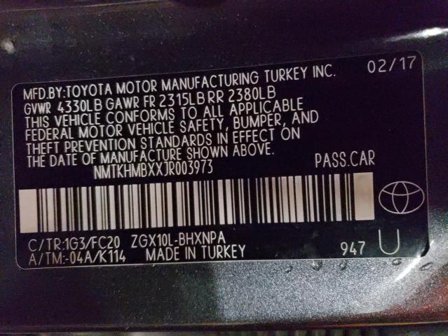 NMTKHMBXXJR003973 - 2018 TOYOTA C-HR XLE Сұр фото 13