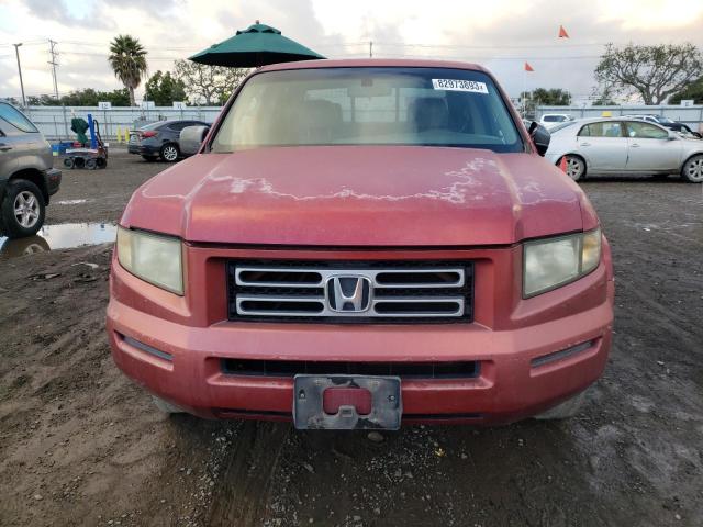 2HJYK16576H564492 - 2006 HONDA RIDGELINE RTL RED photo 5