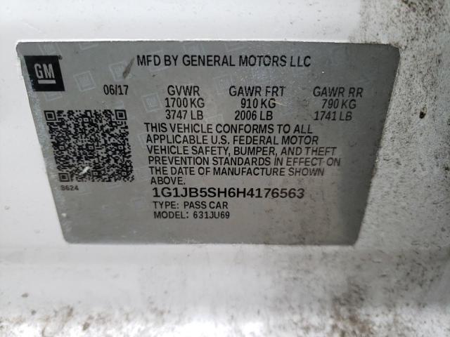 1G1JB5SH6H4176563 - 2017 CHEVROLET SONIC LS Ağ foto 12