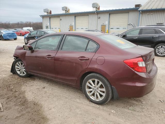 2HGFB2F99CH509172 - 2012 HONDA CIVIC EXL 勃艮第红 照片 2