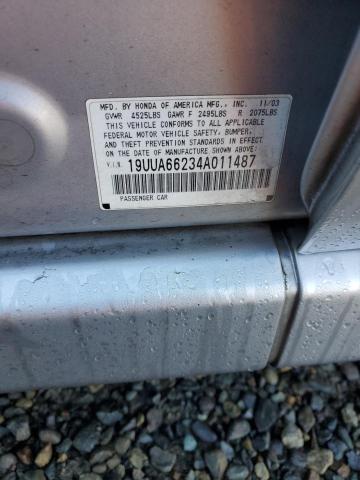 19UUA66234A011487 - 2004 ACURA TL SILVER photo 12