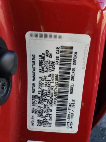 1NXBU4EE7AZ211680 - 2010 TOYOTA COROLLA BASE RED photo 12