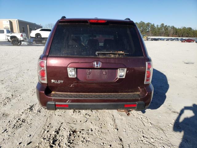 5FNYF18598B010384 - 2008 HONDA PILOT EXL MAROON photo 6