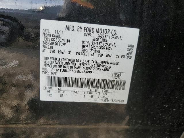 2LMTJ8LP7GBL46489 - 2016 LINCOLN MKX RESERVE Սև լուսանկար 12