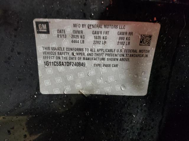 1G11C5SA7DF240849 - 2013 CHEVROLET MALIBU 1LT BLACK photo 12