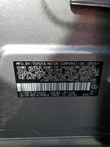 JTHBF1D2XE5037848 - 2014 LEXUS IS 250 GRAY photo 13