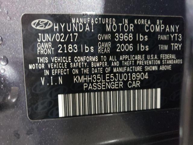 KMHH35LE5JU018904 - 2018 HYUNDAI ELANTRA GT GRAY photo 12