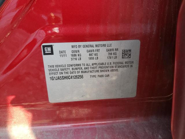 1G1JA5SH6C4126256 - 2012 CHEVROLET SONIC LS 红色 照片 12