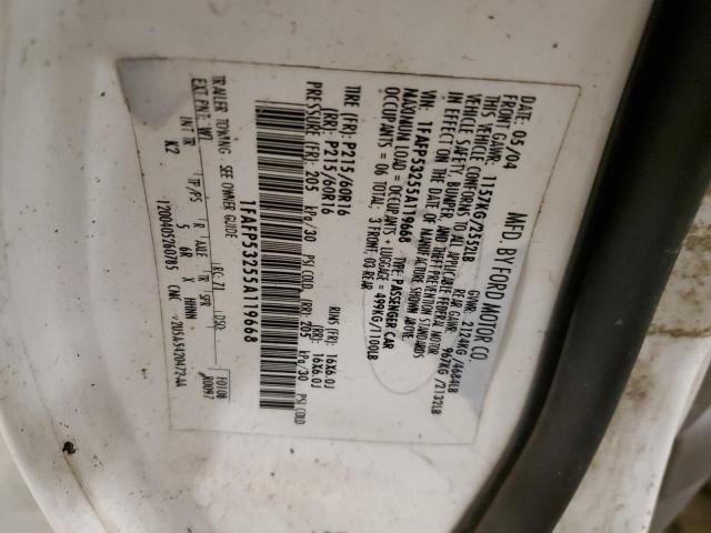 1FAFP53255A119668 - 2005 FORD TAURUS SE WHITE photo 12