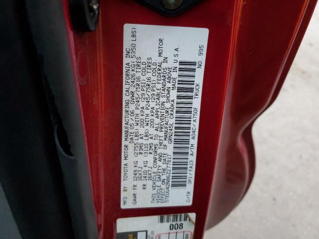 5TEUU42N86Z277817 - 2006 TOYOTA TACOMA ACCESS CAB Қызыл фото 13