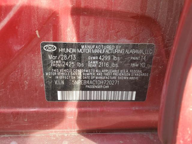 5NPEB4AC1DH720271 - 2013 HYUNDAI SONATA GLS BURGUNDY photo 12