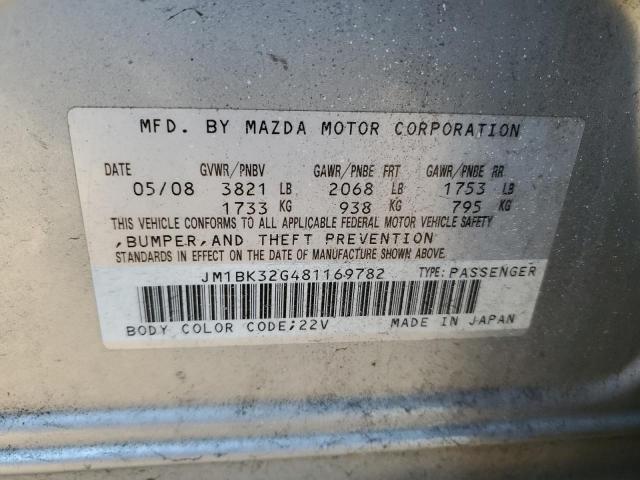 JM1BK32G481169782 - 2008 MAZDA MAZDA3 I SILVER photo 12