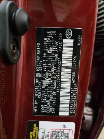 4T1BE30K84U355277 - 2004 TOYOTA CAMRY LE RED photo 12