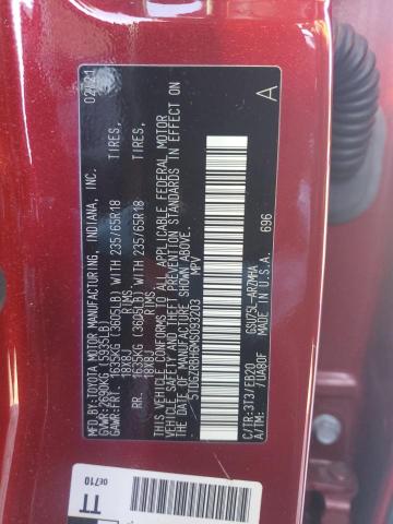 5TDGZRBH6MS093203 - 2021 TOYOTA HIGHLANDER XLE RED photo 13