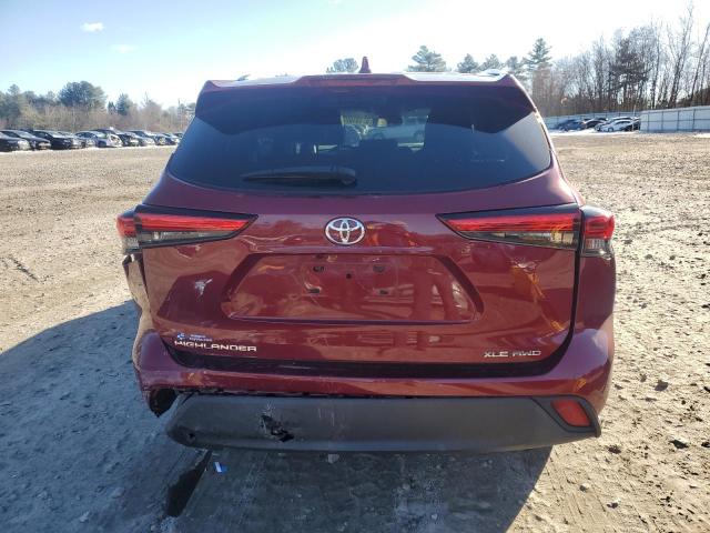 5TDGZRBH6MS093203 - 2021 TOYOTA HIGHLANDER XLE RED photo 6