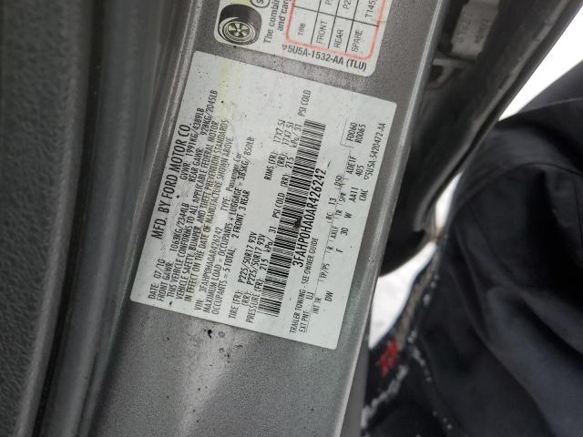 3FAHP0HA0AR426242 - 2010 FORD FUSION SE GRAY photo 12