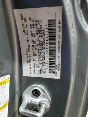 4A3AL25F07E007724 - 2007 MITSUBISHI ECLIPSE SPYDER GS 银色 照片 12