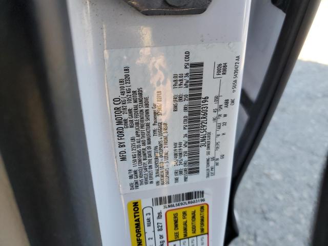 3LN6L5E92LR603196 - 2020 LINCOLN MKZ RESERVE WHITE photo 12