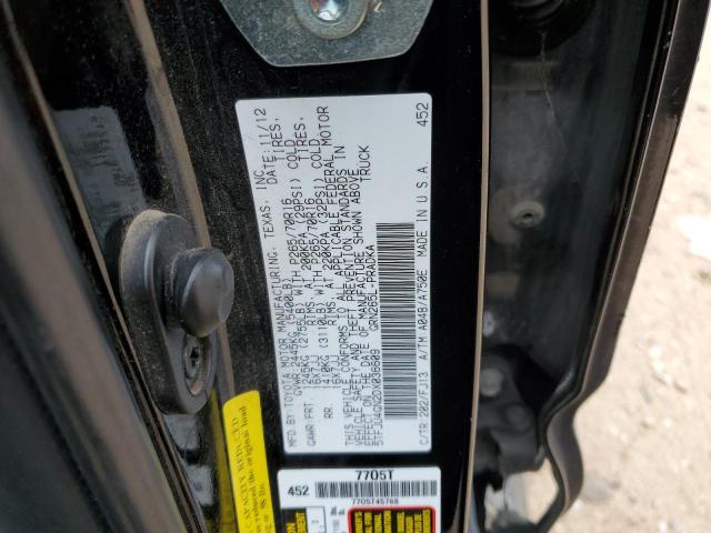 5TFJU4GN2DX036609 - 2013 TOYOTA TACOMA DOUBLE CAB PRERUNNER BLACK photo 12