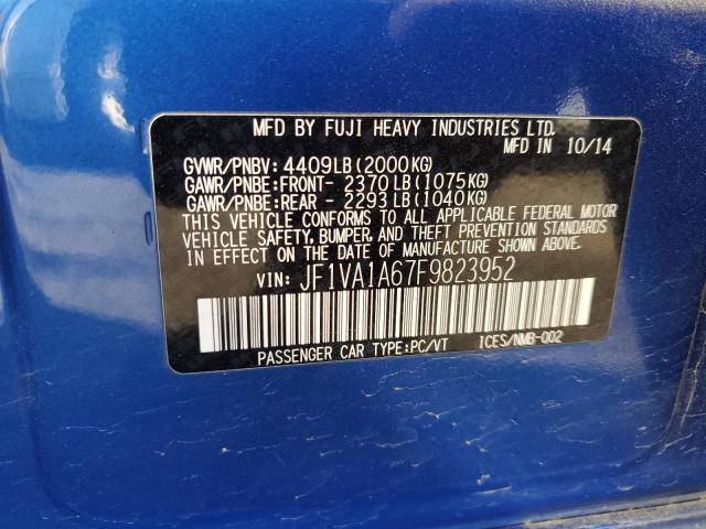 JF1VA1A67F9823952 - 2015 SUBARU WRX BLUE photo 12