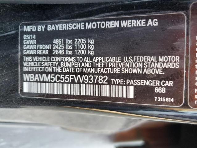 WBAVM5C55FVV93782 - 2015 BMW X1 XDRIVE35I BLACK photo 12