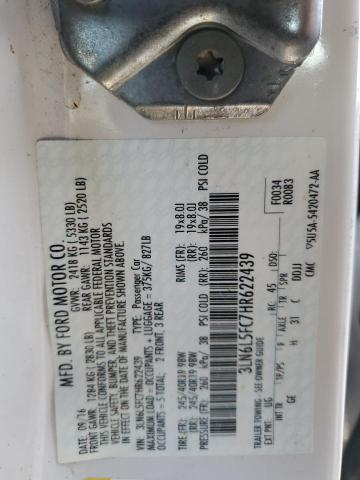 3LN6L5FC7HR622439 - 2017 LINCOLN MKZ RESERVE თეთრი ფოტო 12