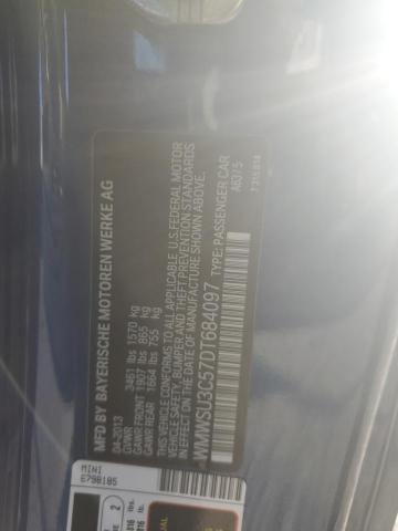 WMWSU3C57DT684097 - 2013 MINI COOPER BLUE photo 12