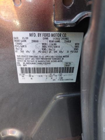 2LMDU68C39BJ12200 - 2009 LINCOLN MKX GRAY photo 12