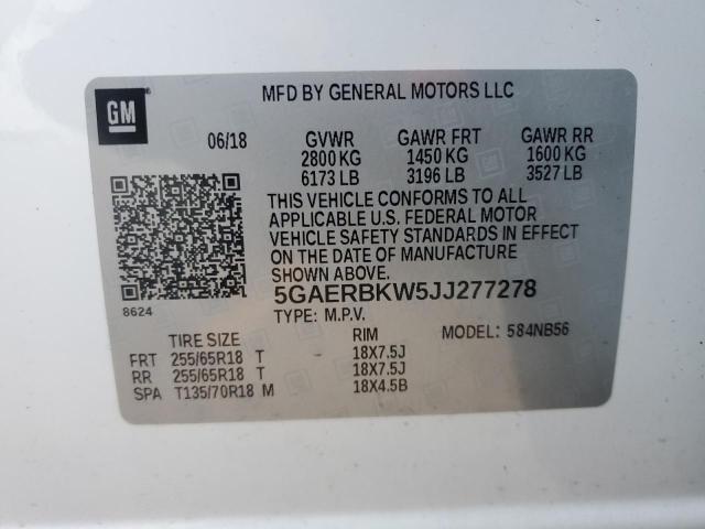 5GAERBKW5JJ277278 - 2018 BUICK ENCLAVE ESSENCE 白色 照片 13