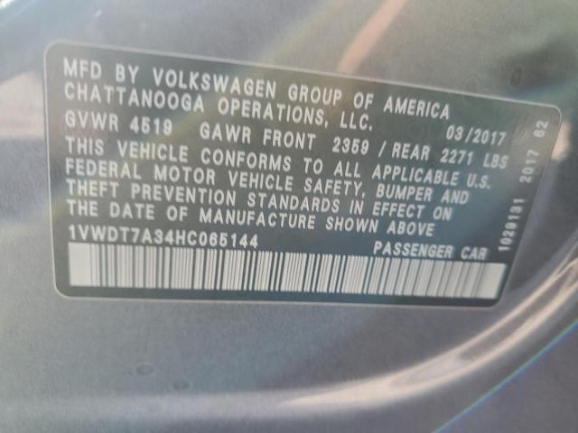 1VWDT7A34HC065144 - 2017 VOLKSWAGEN PASSAT R-LINE ნაცრისფერი ფოტო 12
