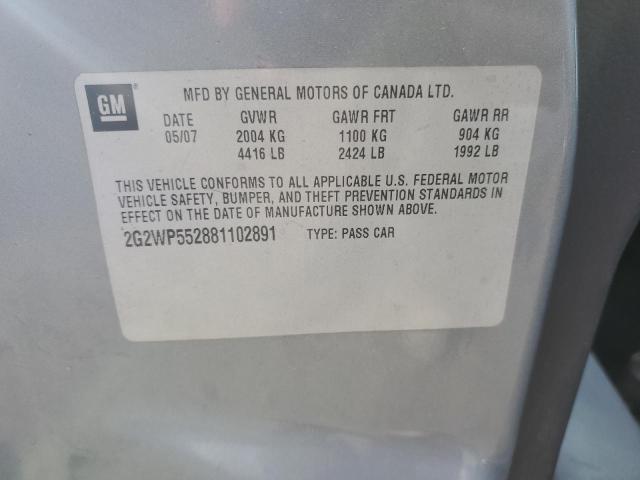 2G2WP552881102891 - 2008 PONTIAC GRAND PRIX 灰色 照片 12