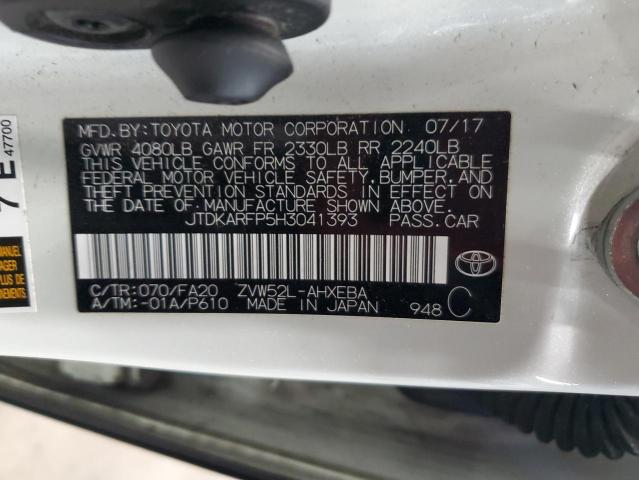 JTDKARFP5H3041393 - 2017 TOYOTA PRIUS PRIM WHITE photo 12