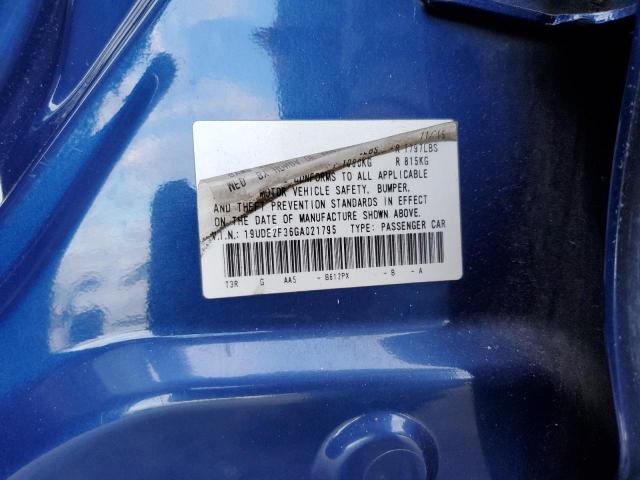 19UDE2F36GA021795 - 2016 ACURA ILX BASE WATCH PLUS BLUE photo 12