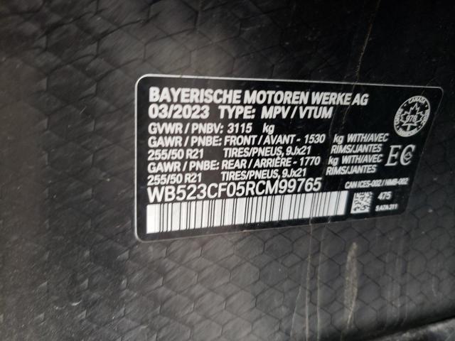 WB523CF05RCM99765 - 2024 BMW IX XDRIVE50 BLACK photo 13