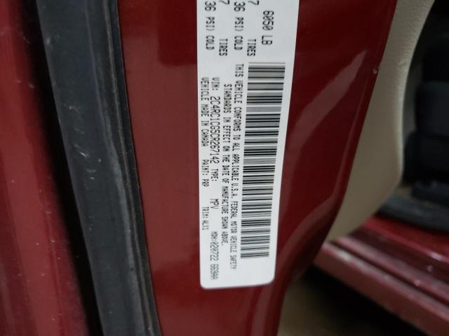 2C4RC1CG5CR267142 - 2012 CHRYSLER TOWN & COU TOURING L BURGUNDY photo 13