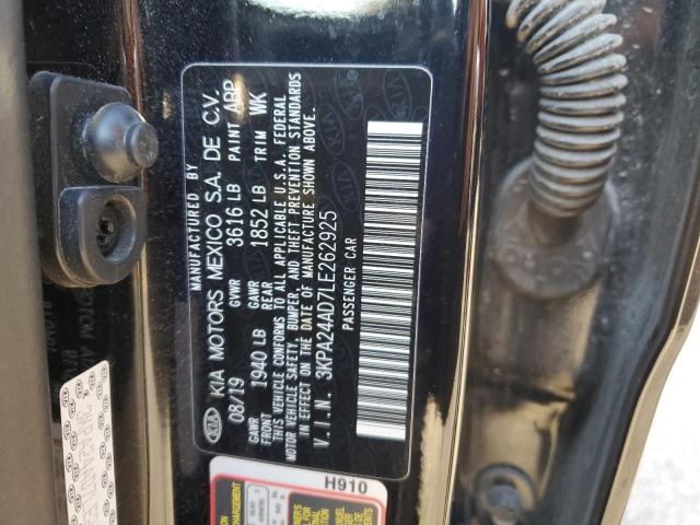3KPA24AD7LE262925 - 2020 KIA RIO LX BLACK photo 12
