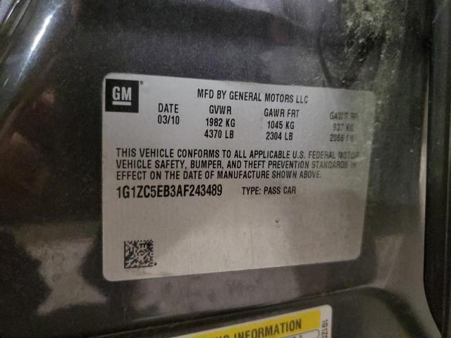 1G1ZC5EB3AF243489 - 2010 CHEVROLET MALIBU 1LT Сұр фото 12