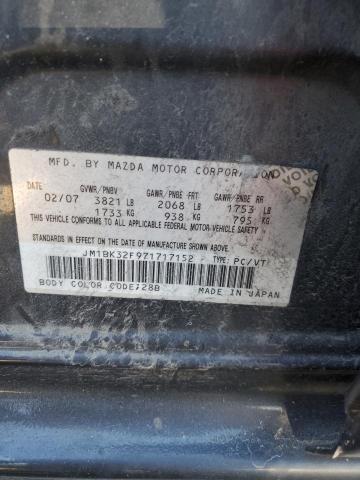 JM1BK32F971717152 - 2007 MAZDA 3 I CHARCOAL photo 12