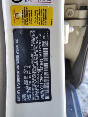 WMWXU1C56K2J01841 - 2019 MINI COOPER WHITE photo 13