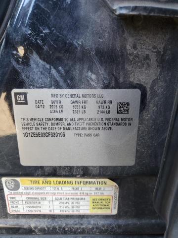 1G1ZE5E03CF339196 - 2012 CHEVROLET MALIBU LTZ BLACK photo 12