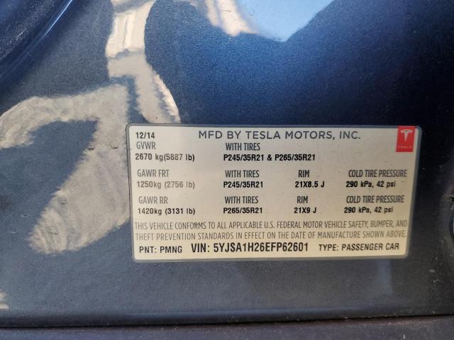 5YJSA1H26EFP62601 - 2014 TESLA MODEL S GRAY photo 13