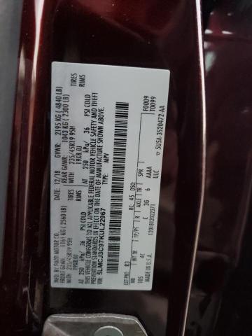 5LMCJ3C97KUL22967 - 2019 LINCOLN MKC RESERVE ბურგუნდია ფოტო 12